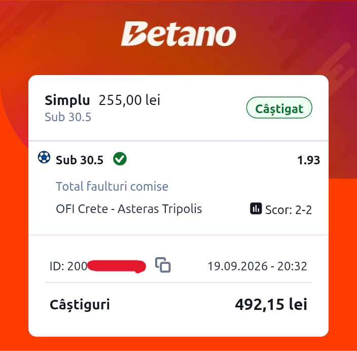 Dovadă Câștig Superbetiv 9