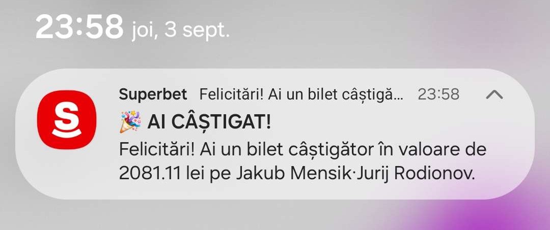 Dovadă Câștig Superbetiv 19